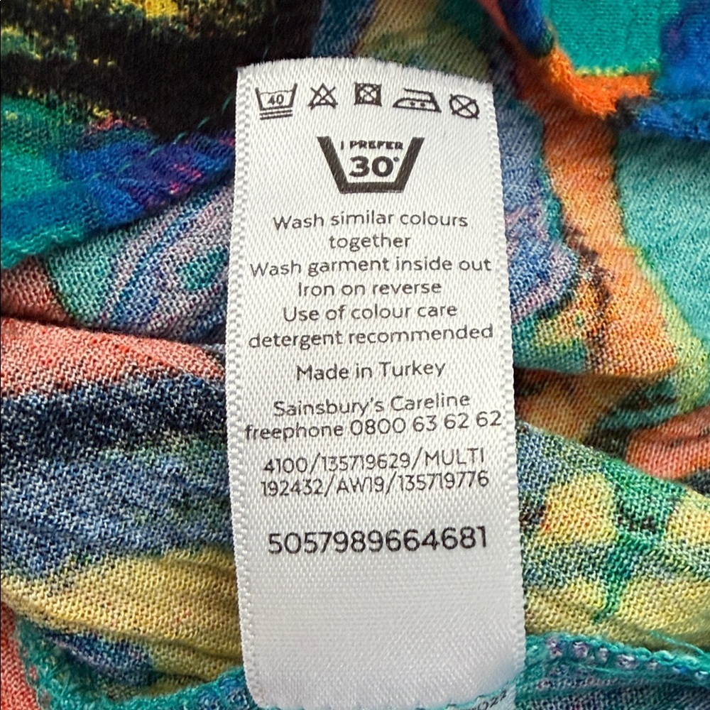 TU Colourful Abstract Print Tank Top – Size 14 – 100% Viscose - Picture 8 of 8